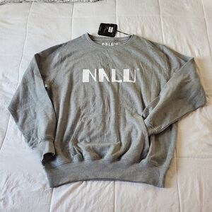 NWT NALU Organic Cotton Crewneck With Pocket XL Gray